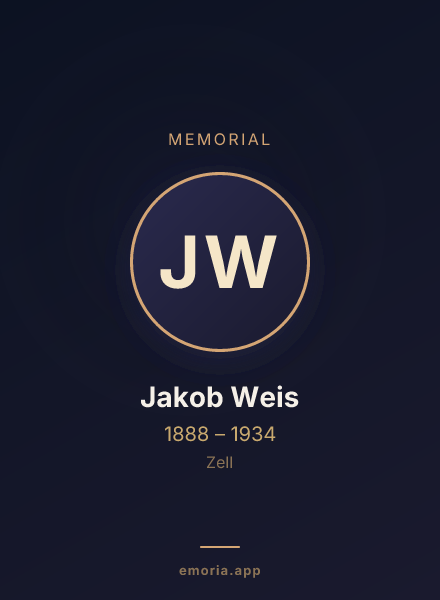 Memorial portrait of Jakob Weis