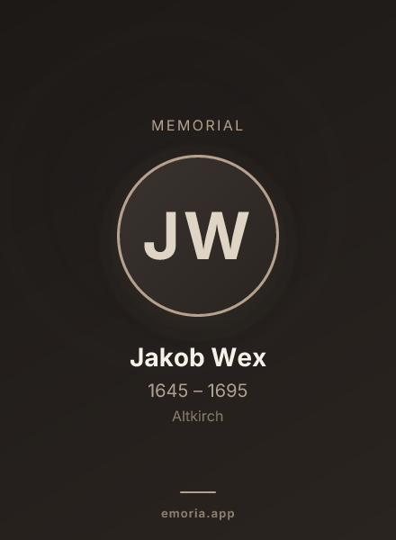 Memorial portrait of Jakob Wex