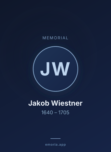 Memorial portrait of Jakob Wiestner