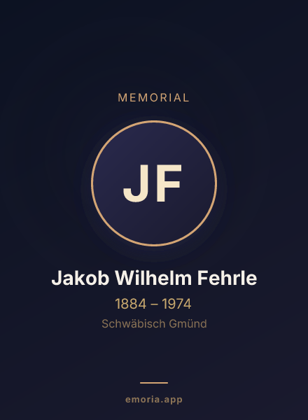Memorial portrait of Jakob Wilhelm Fehrle