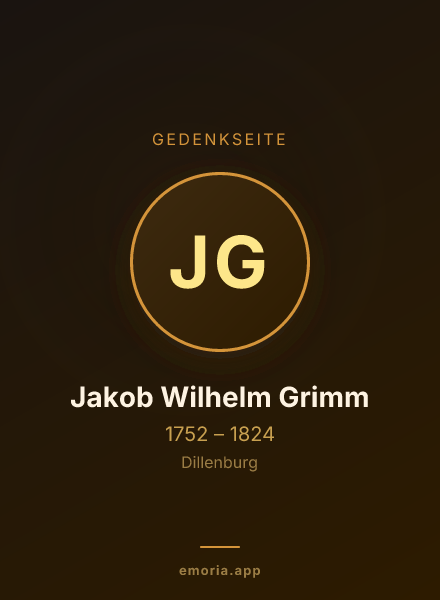 Gedenkportrait von Jakob Wilhelm Grimm