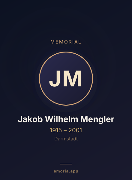 Memorial portrait of Jakob Wilhelm Mengler