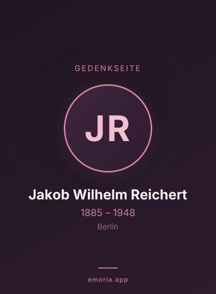 Gedenkportrait von Jakob Wilhelm Reichert