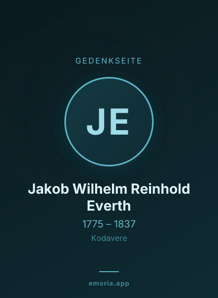 Gedenkportrait von Jakob Wilhelm Reinhold Everth