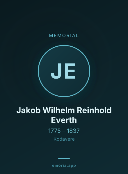 Memorial portrait of Jakob Wilhelm Reinhold Everth