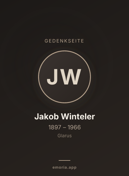 Gedenkportrait von Jakob Winteler