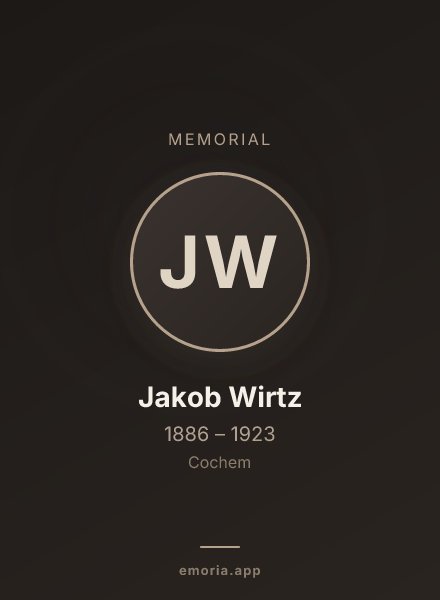 Memorial portrait of Jakob Wirtz