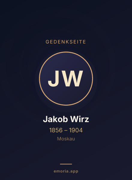 Gedenkportrait von Jakob Wirz