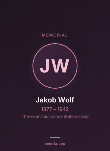 Memorial portrait of Jakob Wolf