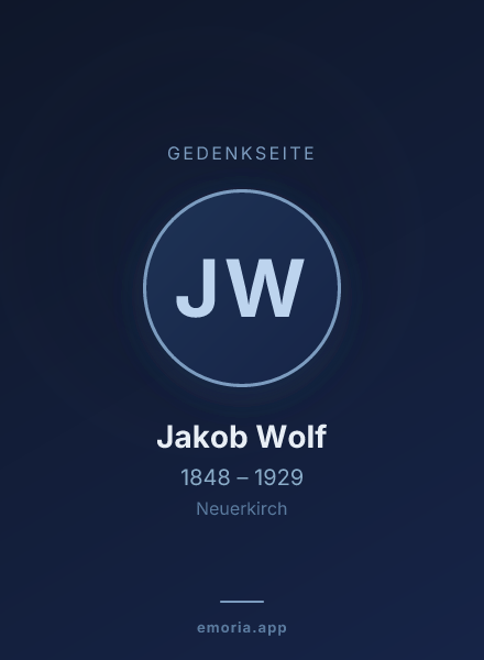 Gedenkportrait von Jakob Wolf