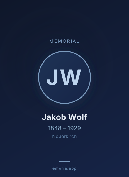 Memorial portrait of Jakob Wolf