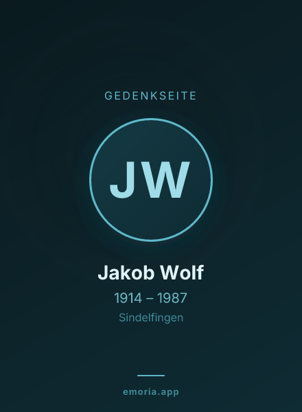 Gedenkportrait von Jakob Wolf