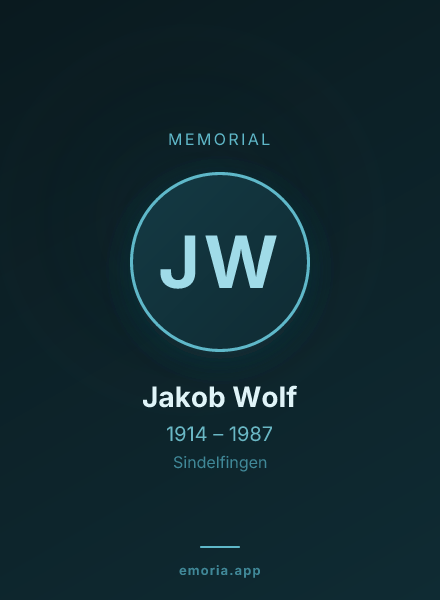Memorial portrait of Jakob Wolf