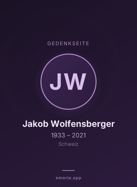Gedenkportrait von Jakob Wolfensberger