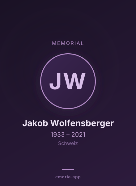 Memorial portrait of Jakob Wolfensberger