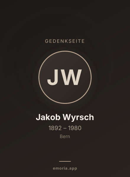 Gedenkportrait von Jakob Wyrsch