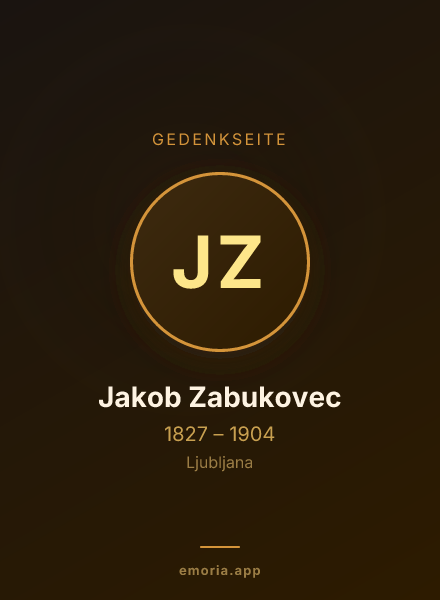 Gedenkportrait von Jakob Zabukovec