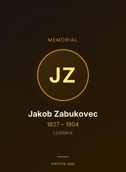 Memorial portrait of Jakob Zabukovec