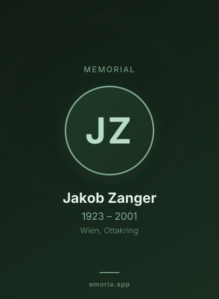 Memorial portrait of Jakob Zanger