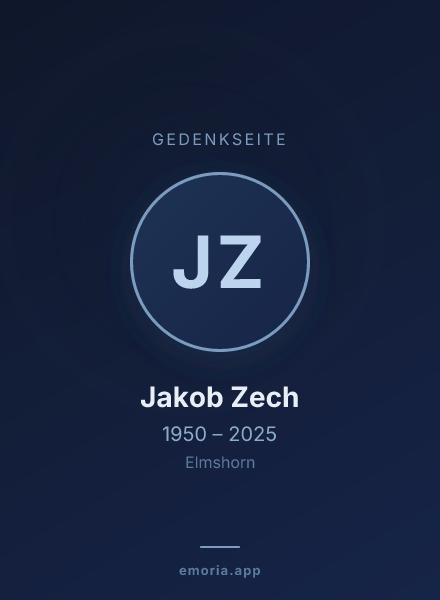 Gedenkportrait von Jakob Zech