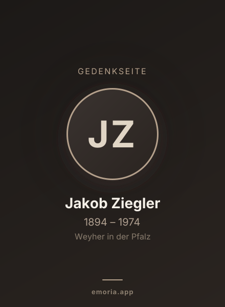 Gedenkportrait von Jakob Ziegler