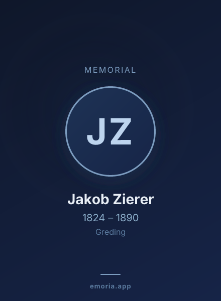 Memorial portrait of Jakob Zierer