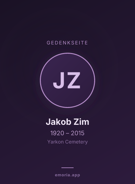 Gedenkportrait von Jakob Zim