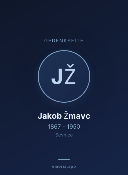 Gedenkportrait von Jakob Žmavc