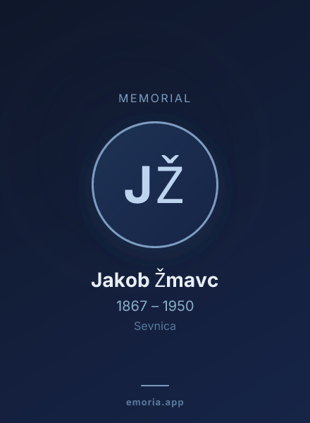Memorial portrait of Jakob Žmavc