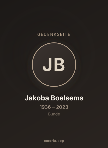 Gedenkportrait von Jakoba Boelsems
