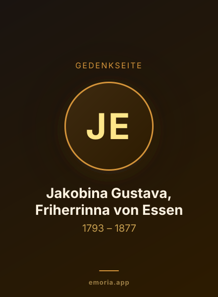Gedenkportrait von Jakobina Gustava, Friherrinna von Essen