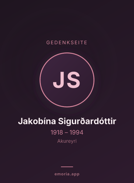 Gedenkportrait von Jakobína Sigurðardóttir