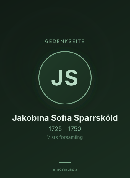 Gedenkportrait von Jakobina Sofia Sparrsköld