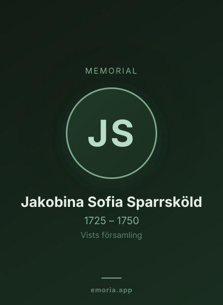 Memorial portrait of Jakobina Sofia Sparrsköld