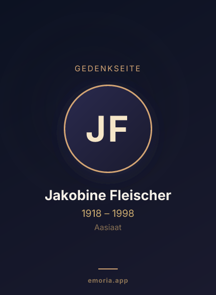 Gedenkportrait von Jakobine Fleischer