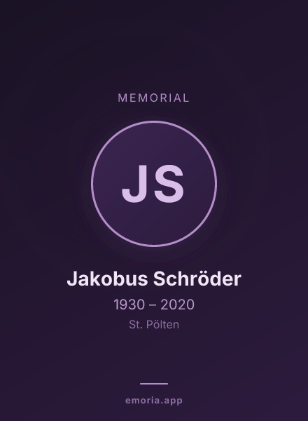 Memorial portrait of Jakobus Schröder