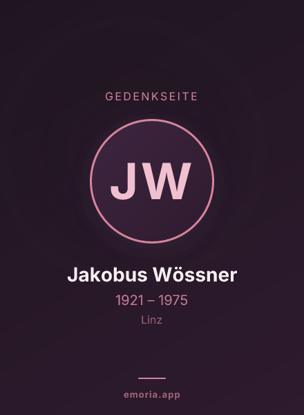 Gedenkportrait von Jakobus Wössner