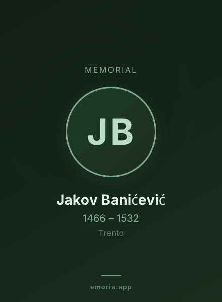 Memorial portrait of Jakov Banićević