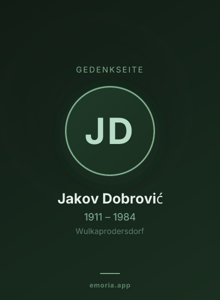 Gedenkportrait von Jakov Dobrović