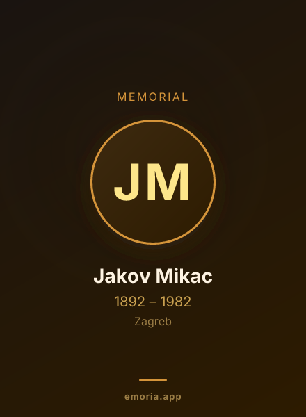 Memorial portrait of Jakov Mikac