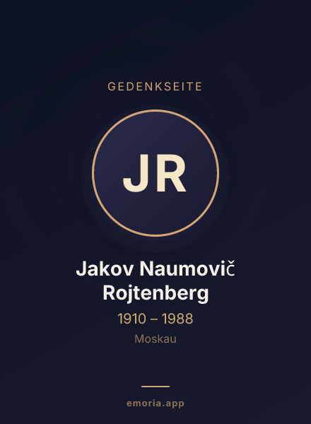Gedenkportrait von Jakov Naumovič Rojtenberg