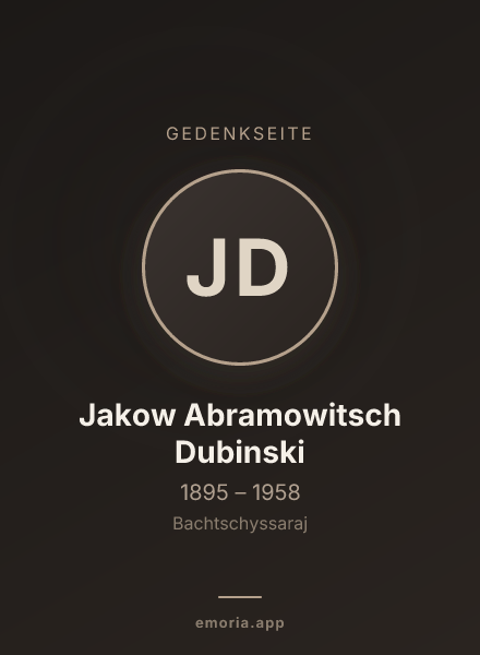 Gedenkportrait von Jakow Abramowitsch Dubinski