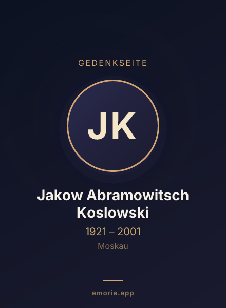 Gedenkportrait von Jakow Abramowitsch Koslowski