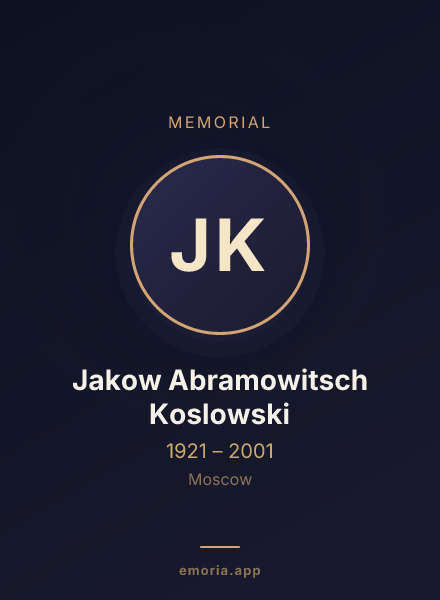 Memorial portrait of Jakow Abramowitsch Koslowski