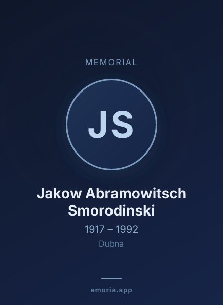 Memorial portrait of Jakow Abramowitsch Smorodinski