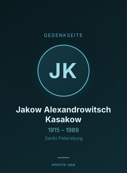 Gedenkportrait von Jakow Alexandrowitsch Kasakow
