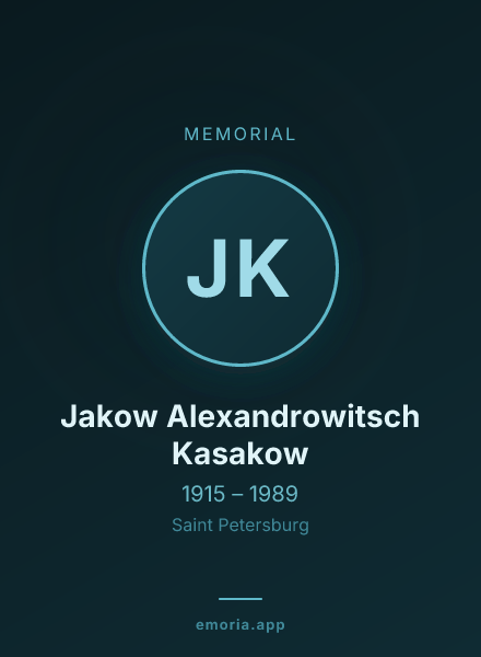 Memorial portrait of Jakow Alexandrowitsch Kasakow