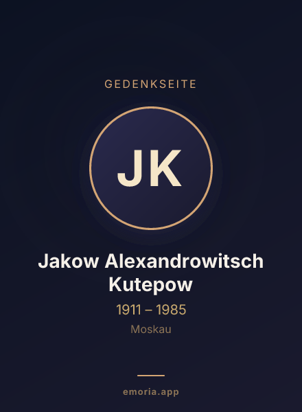 Gedenkportrait von Jakow Alexandrowitsch Kutepow