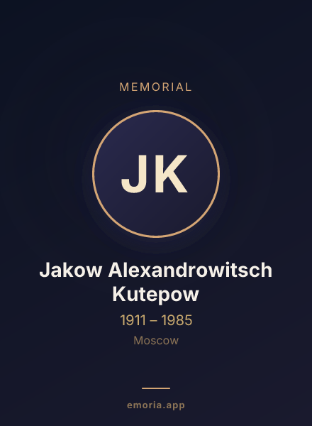 Memorial portrait of Jakow Alexandrowitsch Kutepow