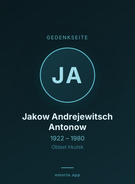 Gedenkportrait von Jakow Andrejewitsch Antonow